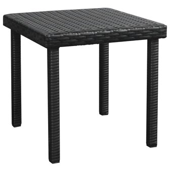 Ligbed met kussen en tafel poly rattan zwart 8718475504764 8