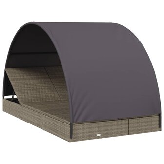 Ligbed 2-persoons met rond dak 211x112x140 cm poly rattan grijs 8720845670863 3