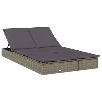 Ligbed 2-persoons met rond dak 211x112x140 cm poly rattan grijs 8720845670863 5