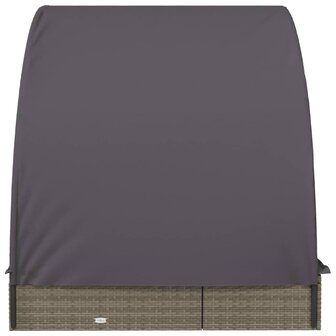 Ligbed 2-persoons met rond dak 211x112x140 cm poly rattan grijs 8720845670863 6