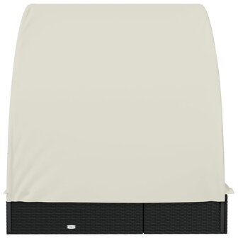 Ligbed 2-persoons met rond dak 211x112x140 cm poly rattan zwart 8720845670856 6