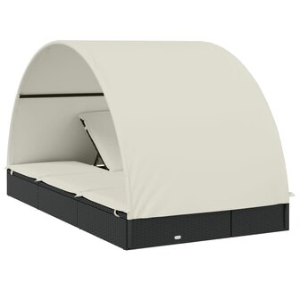 Ligbed 2-persoons met rond dak 211x112x140 cm poly rattan zwart 8720845670856 8