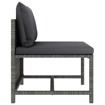 Middenbank sectioneel met kussens poly rattan grijs 8720286166635 3