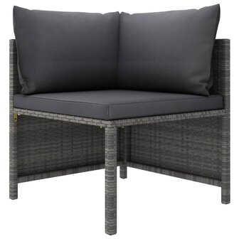 Hoekbank sectioneel met kussens poly rattan grijs 8720286166628 1