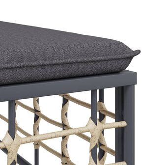 Tuinmiddenbank met donkergrijze kussens poly rattan 8720845787349 5