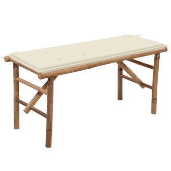 Tuinbank inklapbaar met kussen 118 cm bamboe 8720286277751 1