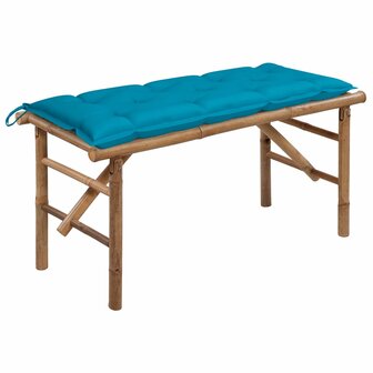 Tuinbank inklapbaar met kussen 118 cm bamboe 8720286277928 1