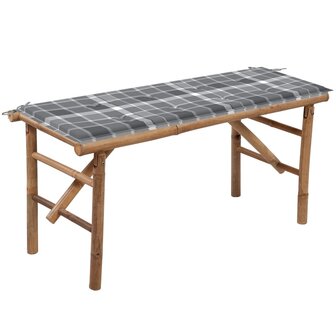 Tuinbank inklapbaar met kussen 118 cm bamboe 8720286277874 1