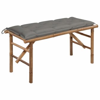 Tuinbank inklapbaar met kussen 118 cm bamboe 8720286277898 1