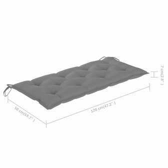Tuinbank inklapbaar met kussen 118 cm bamboe 8720286277898 10