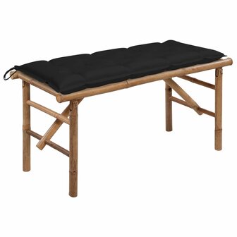 Tuinbank inklapbaar met kussen 118 cm bamboe 8720286277959 1