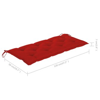 Tuinbank inklapbaar met kussen 118 cm bamboe 8720286277942 10