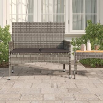 Tuinbank 2-zits met kussens poly rattan grijs 8720845654078 1