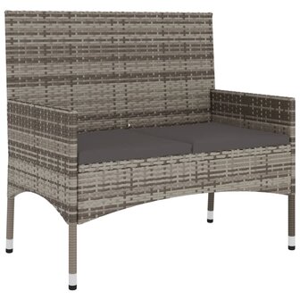 Tuinbank 2-zits met kussens poly rattan grijs 8720845654078 2