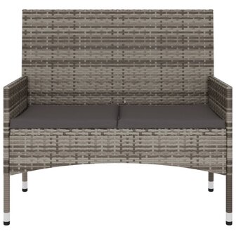 Tuinbank 2-zits met kussens poly rattan grijs 8720845654078 3