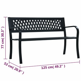 Tuinbank 125 cm staal zwart 8719883745985 8