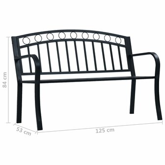 Tuinbank 125 cm staal zwart 8719883746005 8