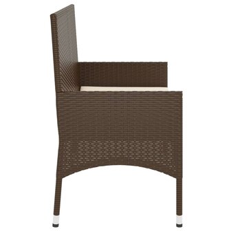 Tuinbank 2-zits met kussens poly rattan bruin 8720845654054 5