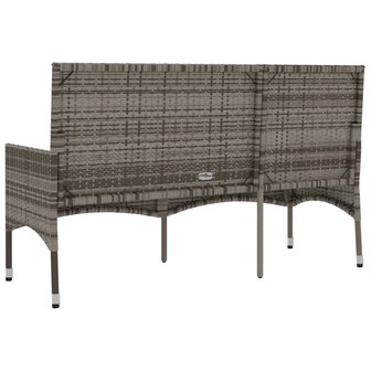 Tuinbank 3-zits met kussens poly rattan grijs 8720845654115 6
