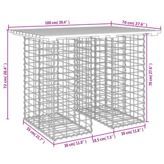 Tuinbank schanskorfontwerp 100x70x72 cm ge&iuml;mpregneerd hout 8720845446291 8