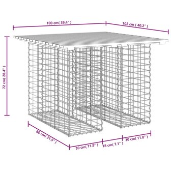Tuinbank schanskorfontwerp 100x102x72 cm massief grenenhout 8720845446338 8
