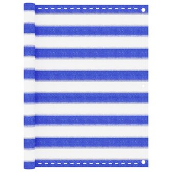 Balkonscherm 90x300 cm HDPE blauw en wit 8720286094518 1