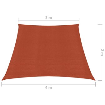 Zonnezeil 160 g/m&sup2; 3/4x2 m HDPE terracottakleurig 8720286099414 6