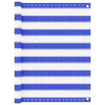 Balkonscherm 90x400 cm HDPE blauw en wit 8720286094525 1