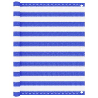 Balkonscherm 120x300 cm HDPE blauw en wit 8720286094556 1