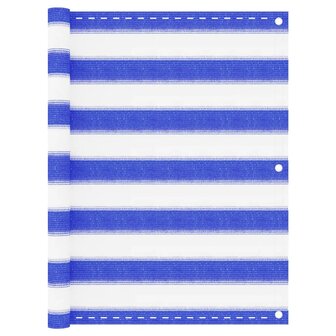 Balkonscherm 75x500 cm HDPE blauw en wit 8720286094495 1
