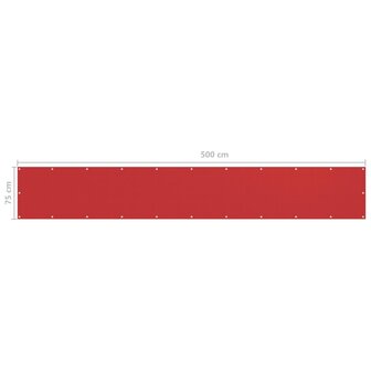 Balkonscherm 75x500 cm HDPE rood 8720286095690 5