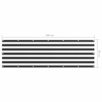Balkonscherm 90x300 cm oxford stof antraciet en wit 8720286116937 5