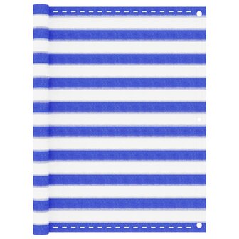 Balkonscherm 120x400 cm HDPE blauw en wit 8720286094563 1