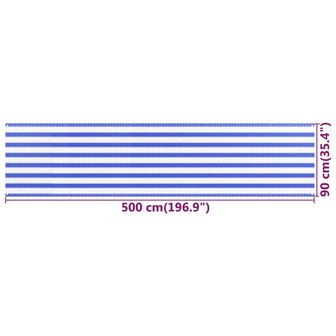 Balkonscherm 90x500 cm HDPE blauw en wit 8720286094532 5