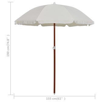 Parasol met stalen paal 180 cm zandkleurig 8719883758770 5