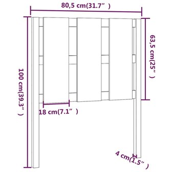 Hoofdbord 80,5x4x100 cm massief grenenhout 8720286950081 6