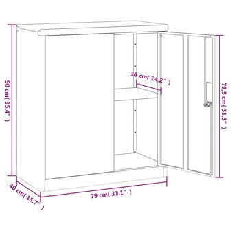 Archiefkast 79x40x90 cm staal zwart 8720845889562 9