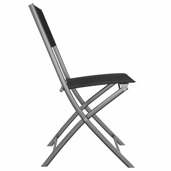 Tuinstoelen inklapbaar 2 st staal en textileen zwart 8720286849927 5