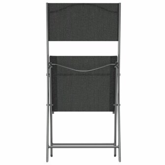 Tuinstoelen inklapbaar 2 st staal en textileen zwart 8720286849927 7