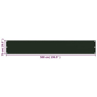 Balkonscherm 75x500 cm HDPE donkergroen 8720286095331 5