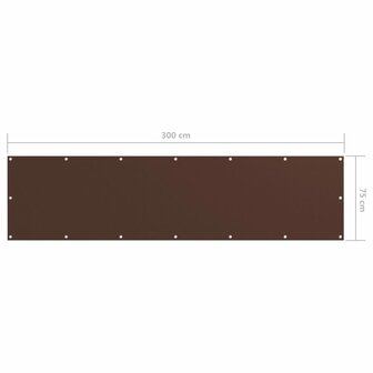Balkonscherm 75x300 cm oxford stof bruin 8720286118696 5