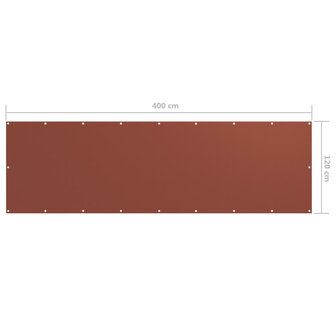 Balkonscherm 120x400 cm oxford stof terracotta 8720286117828 5