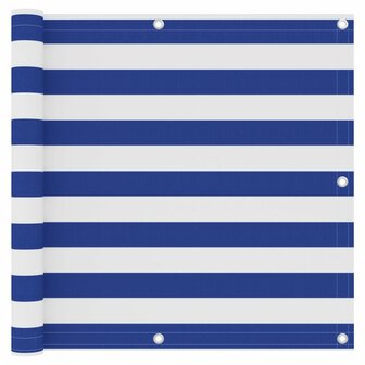 Balkonscherm 90x300 cm oxford stof wit en blauw 8720286117293 1