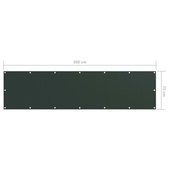 Balkonscherm 75x300 cm oxford stof donkergroen 8720286117972 5