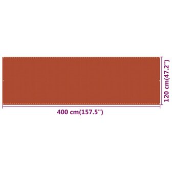 Balkonscherm 120x400 cm HDPE oranje 8720286095881 5