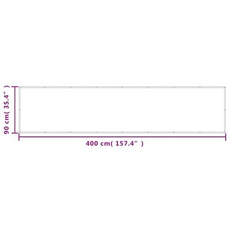 Balkonscherm 90x400 cm 100% oxford polyester lichtgrijs 8721012432000 6