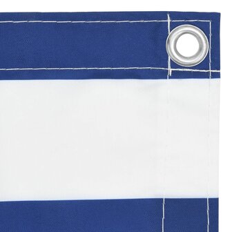 Balkonscherm 90x400 cm oxford stof wit en blauw 8720286117309 3