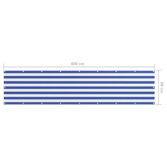 Balkonscherm 90x400 cm oxford stof wit en blauw 8720286117309 5
