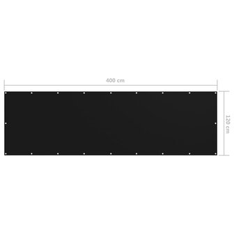 Balkonscherm 120x400 cm oxford stof zwart 8720286118665 5