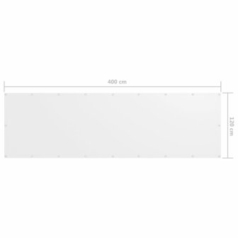 Balkonscherm 120x400 cm oxford stof wit 8720286117101 5